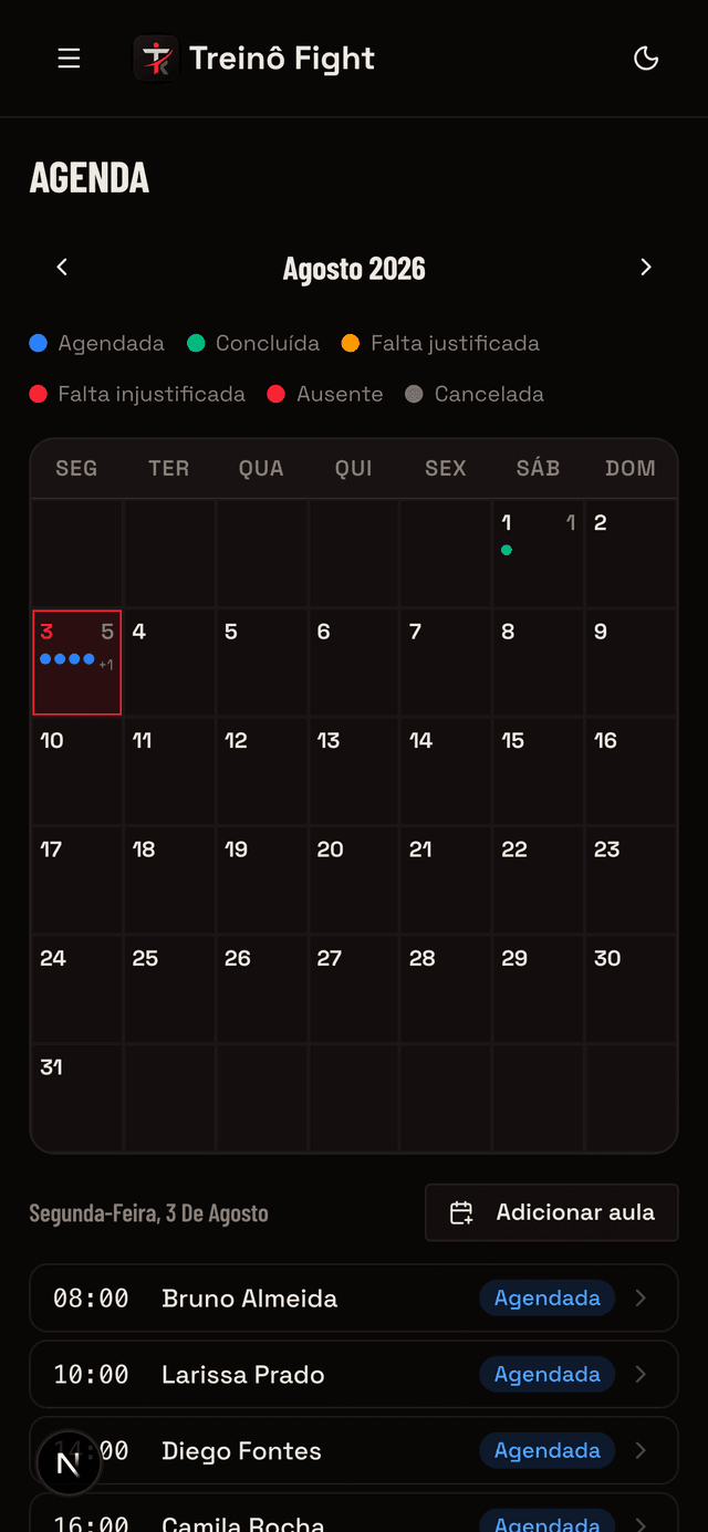Agenda do Treinô